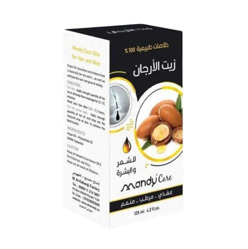 Mandy Care 100% Pure Argan Oil with Vitamin E, Hair and Skin Treatment, 125ml
