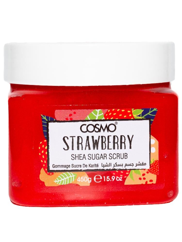 Shea Sugar Scrub Exfoliating Body Treatment Shea Butter & Strawberry Cosmo 450g