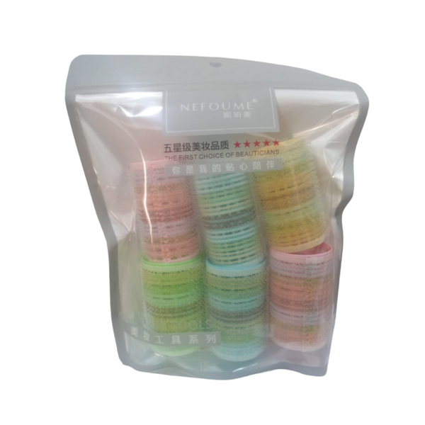 Hair Styling Rollers Set Heat-Free Curlers Two Sizes 6 Pieces