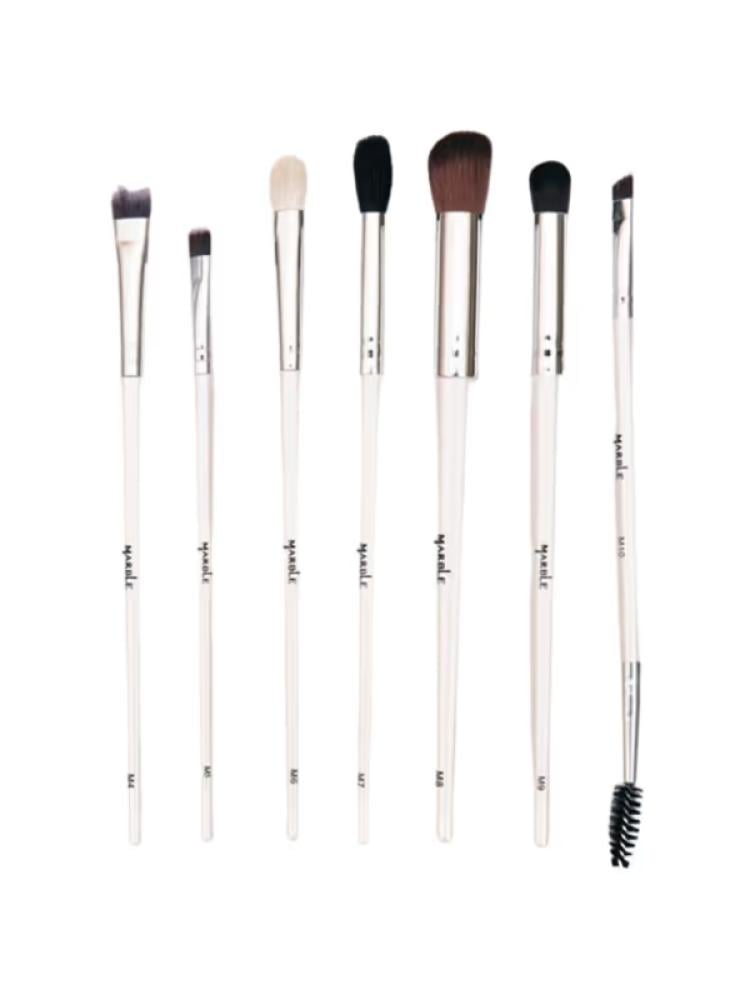 Eye Makeup Brush Set 7-Piece Marble Professional Eyeshadow & Brow Tools
