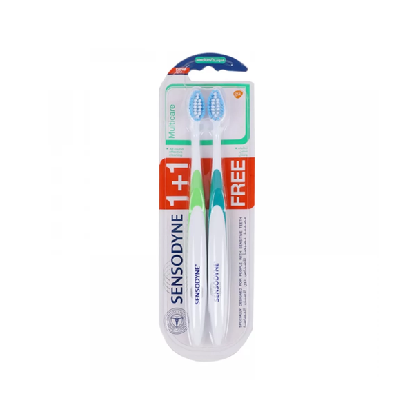Sensodyne Multi Care Toothbrush, Medium Bristles, 2-Pack