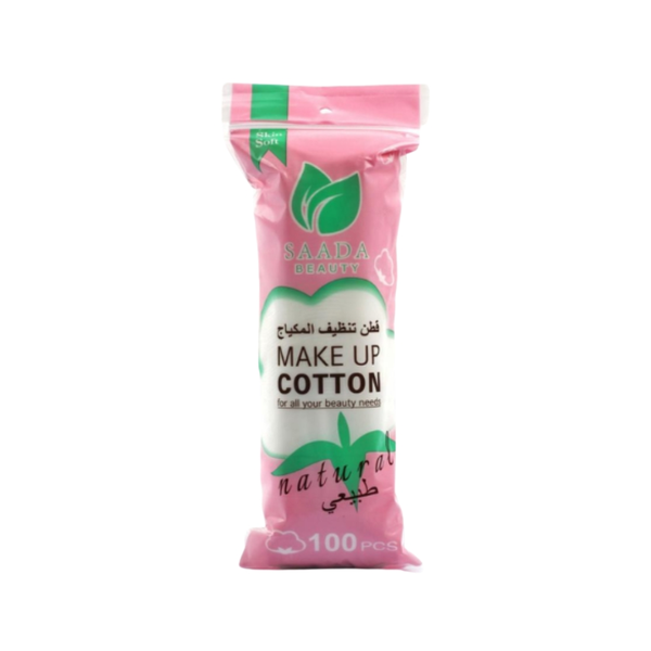 Saada Beauty Makeup Remover Cotton Pads 100 Count Natural Cotton