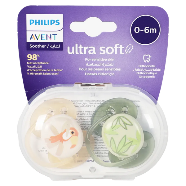 Ultra Soft Baby Soother for babies aged 0 to 6 months Flexible Avent 2 Pcs