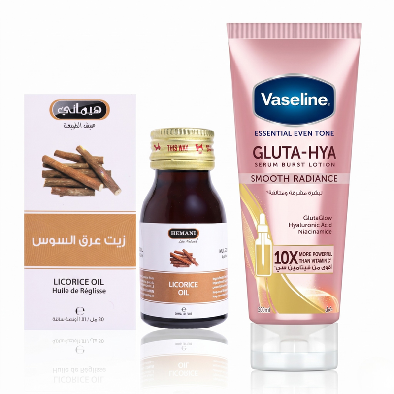 Brightening Body Lotion and Licorice Oil Set - 200ml + 30ml