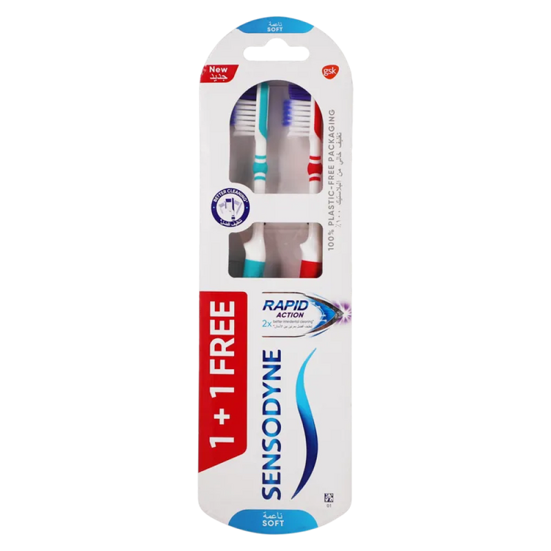 Sensodyne Toothbrush Soft Sensitive Teeth Gum Care Manual 1+1 Free