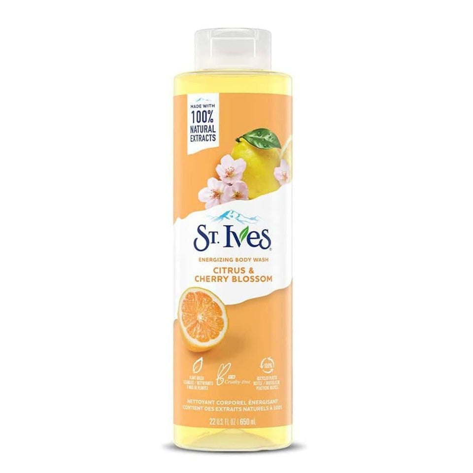 St. Ives Citrus & Cherry Blossom Body Wash Energizing Cleanser Refreshing Formula 650ml