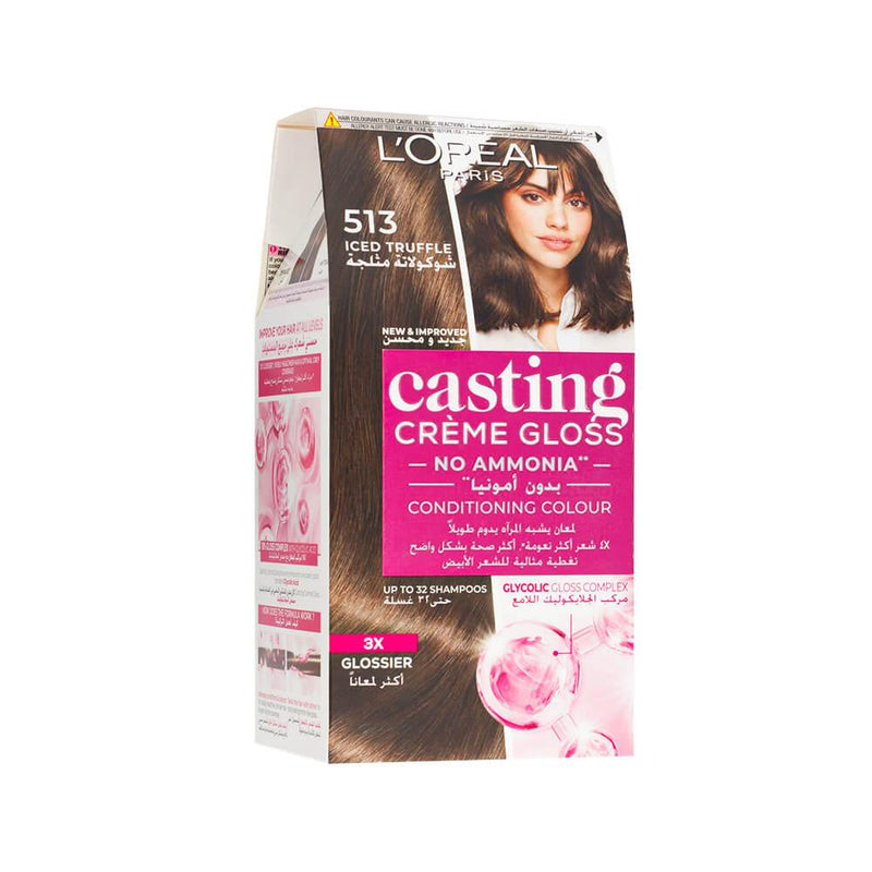 L'Oreal Paris Casting Creme Gloss Hair Dye Iced Truffle 513 Ammonia-Free 1 Pack