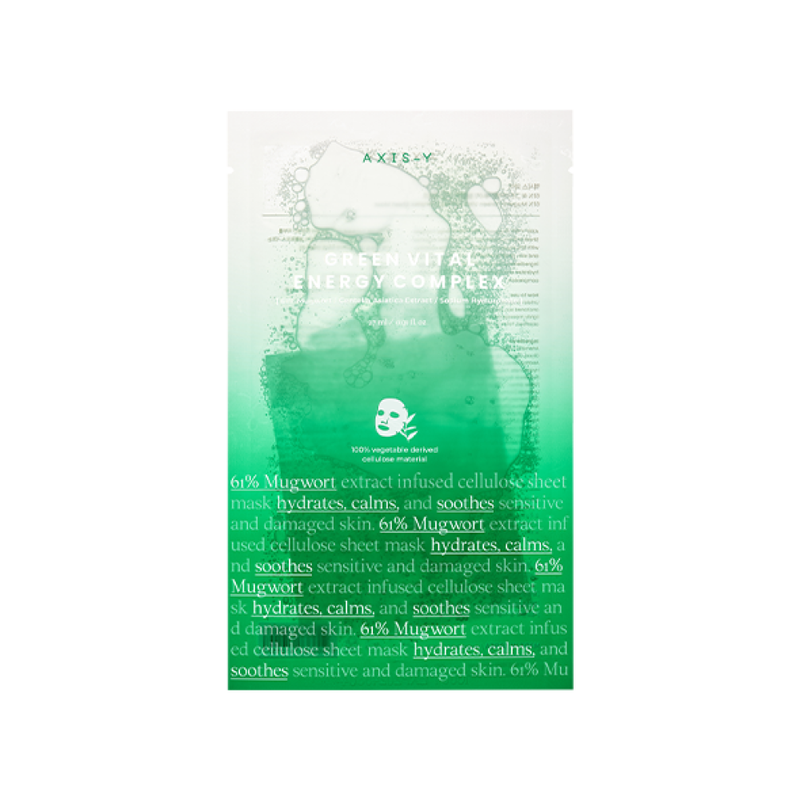 Axis-y Mugwort Green Vital Energy Complex Sheet Mask 61% Extract 27ml