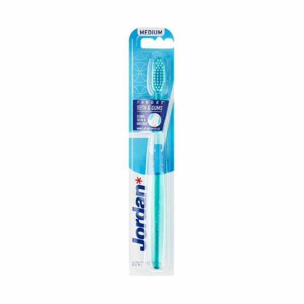 Jordan Toothbrush, Medium Bristle Head for Teeth and Gums