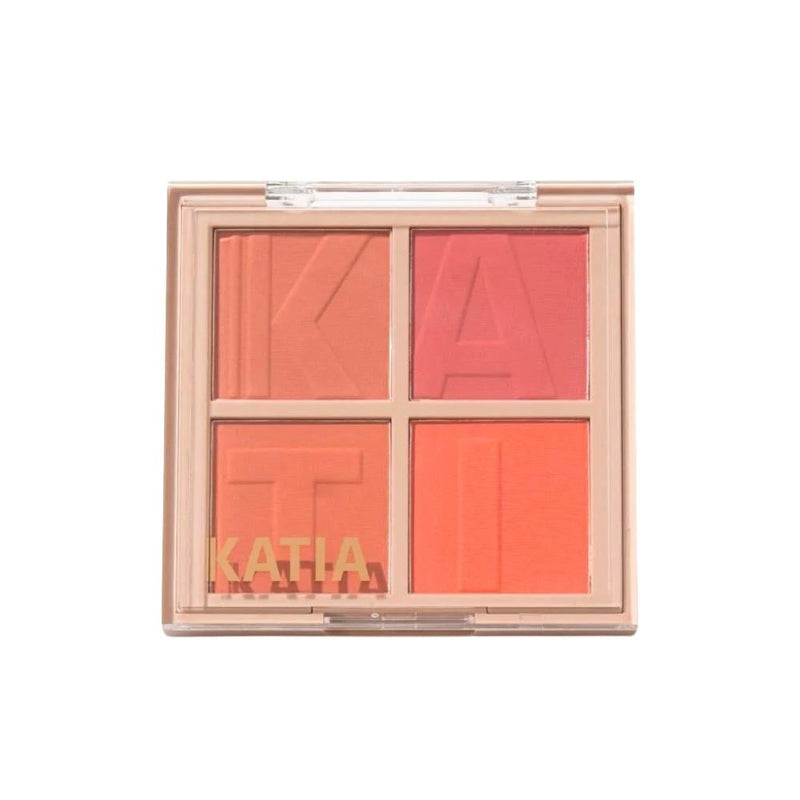 Katia Blush Palette Wild Beach 4 Shade Powder Cheek Makeup