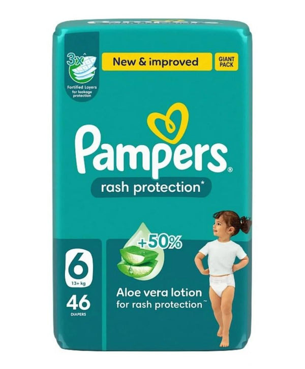 Pampers Diapers Taped Rash Protection Giant Pack Size 6 46 Count
