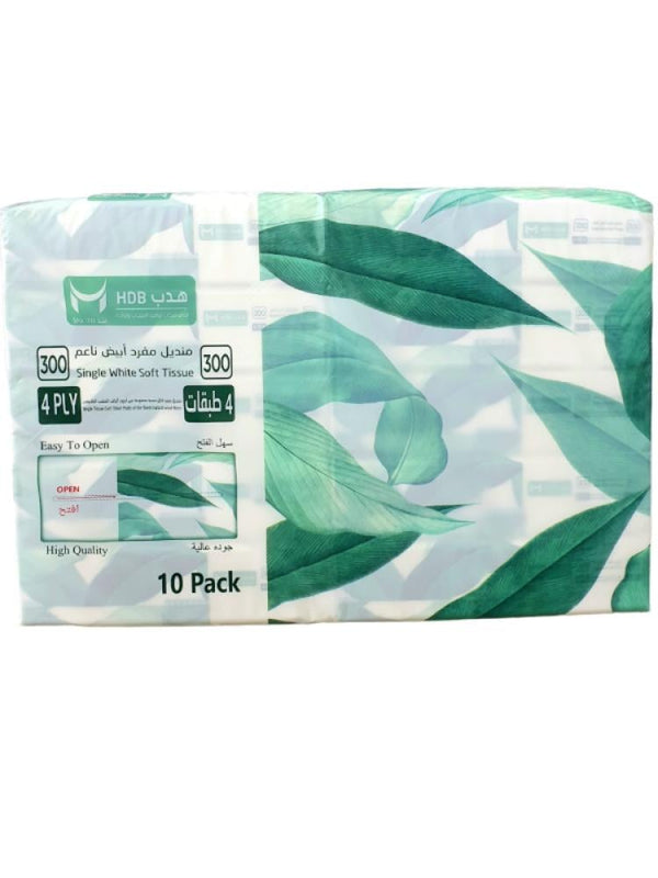 Hdb White Single Wipes 300 Tissues
