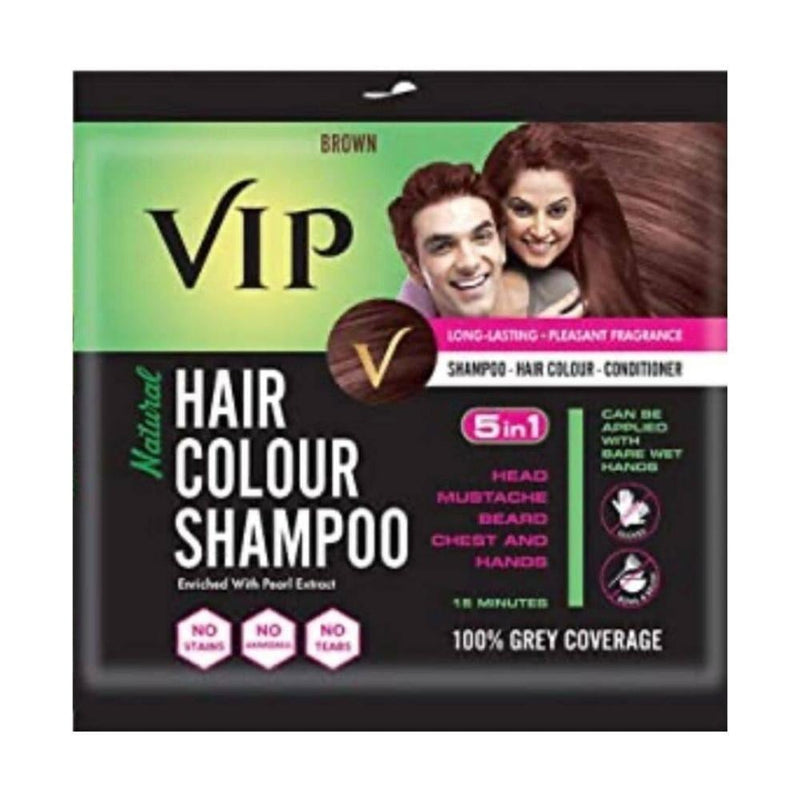 Buy Hair Color Shampoo Brown Trial Size Nourishing Vip 20ml
