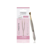 Titania Slanted Tweezers for Eyebrow & Facial Hair Removal Silver Gold 1060/GB