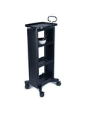 Salon System Utility Trolley Black Rolling Shelves for Salon Tools