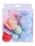 Beauty Blender Sponge Set 10-Piece with Headband Beauty System Assorted