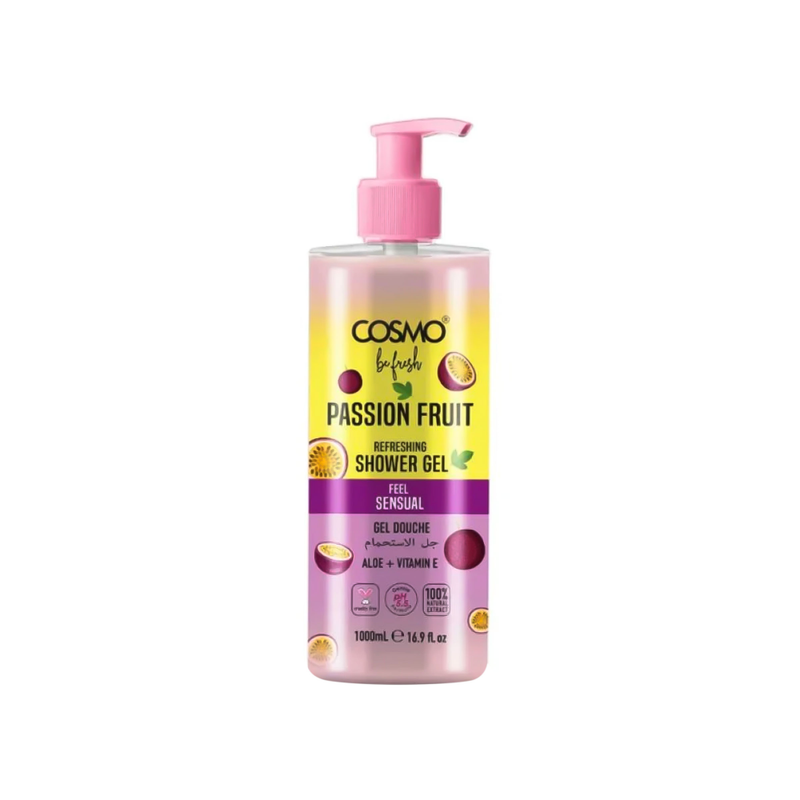 Cosmo Passion Fruit Shower Gel with Vitamin E & Aloe, 1000ml