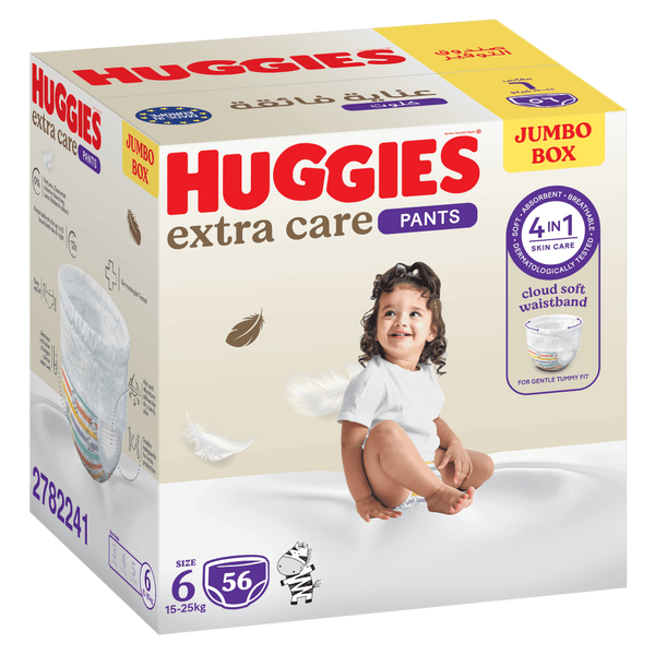 Nappy Pants Size 6 Extra Care Jumbo Box Leak Protection Huggies 56 Pieces