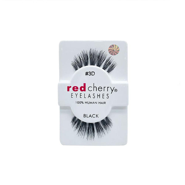 Buy False Eyelashes 3D Natural Look Human Hair Red Cherry Black