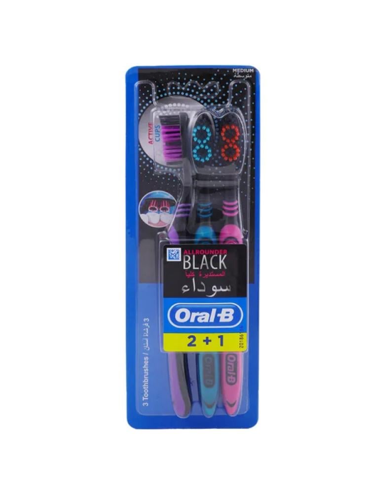 Best Toothbrush for Plaque Removal Cup Bristles Oral-B 2+1 Pack