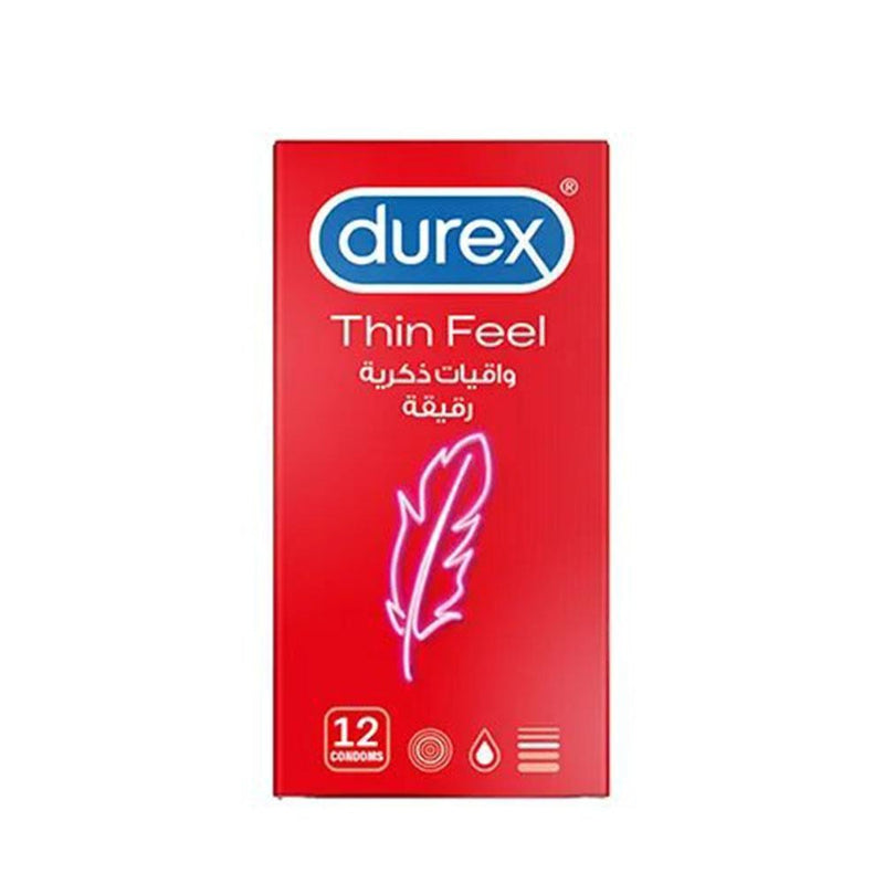 Durex Thin Feel Condoms Ultra Thin Natural Sensation 12 Pack