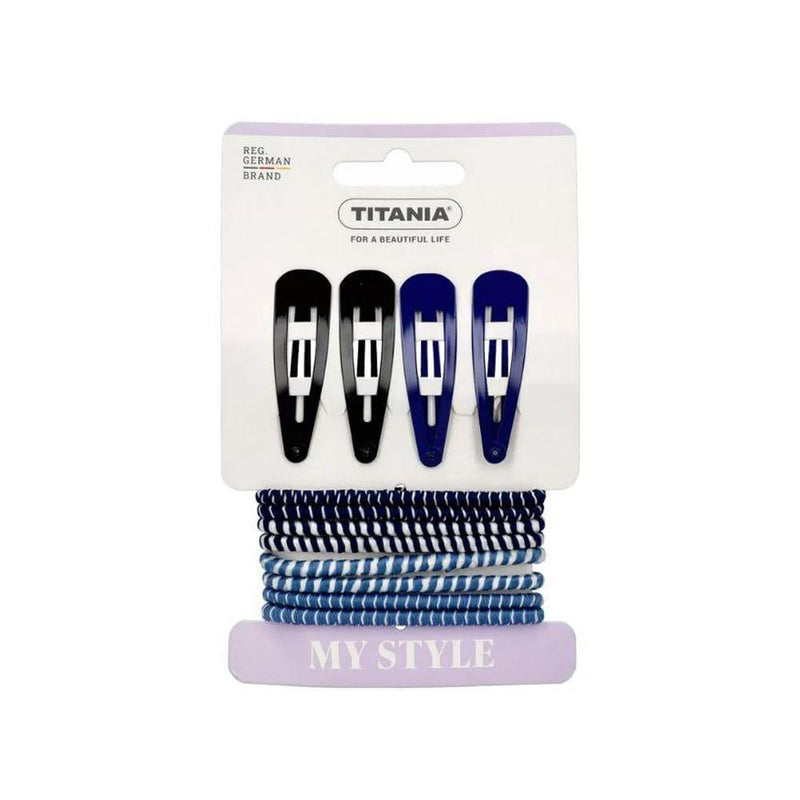 Hair Clip Set 4 Clips + 8 Ties Strong Hold No Damage Titania