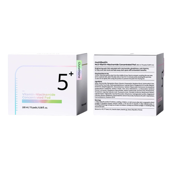 Numbuz:n Niacinamide 5 Concentrated Brightening Toner Pads 180ml
