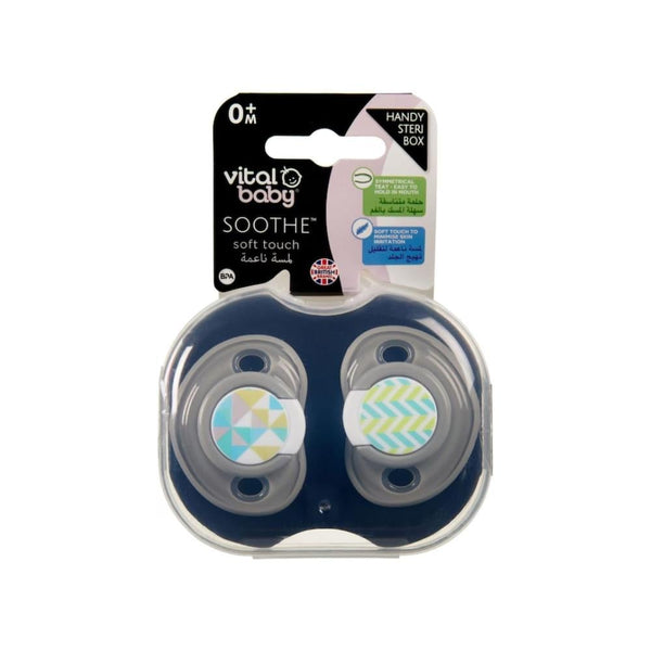 Vital Baby Sooth Soft Touch Pacifier 0 Months+ 2 Pack