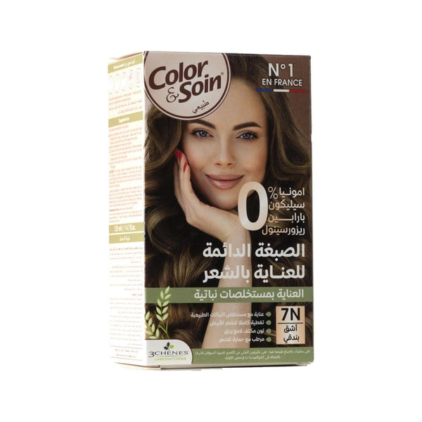 Color & Soin Ammonia-Free Hair Dye Hazelnut Blonde 7N 135ml