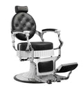 Salon System Men's Barber Chair 5268 Black Silver Iron