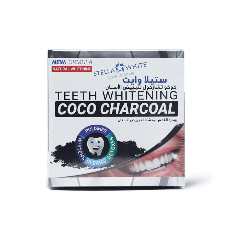 Stella White Tooth Powder Charcoal Teeth Whitening Removes Stains 40g