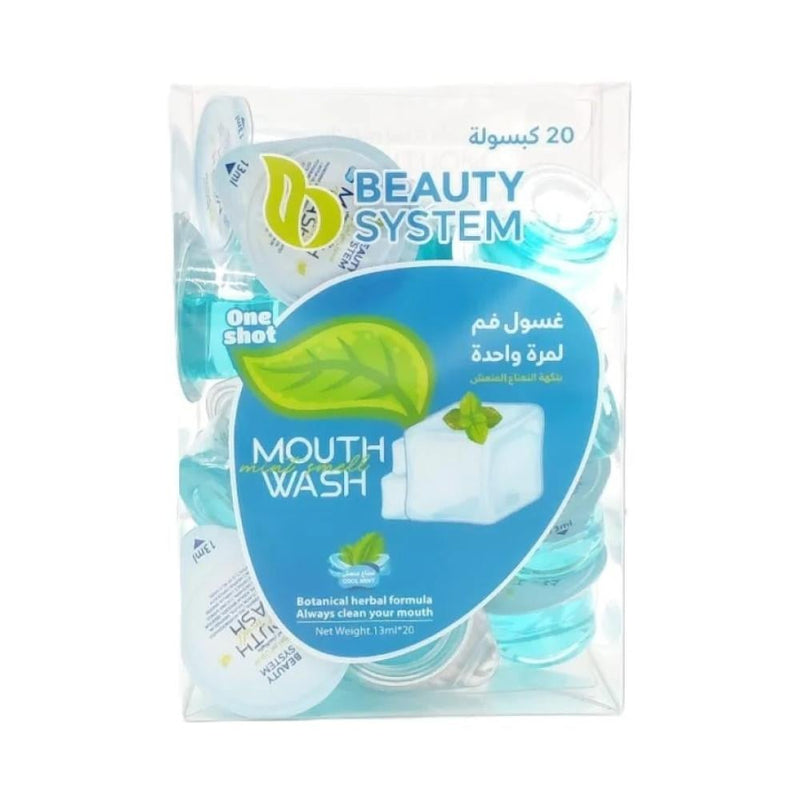 Beauty System Mint Mouthwash Capsules, Antibacterial, 20 Count, 13ml