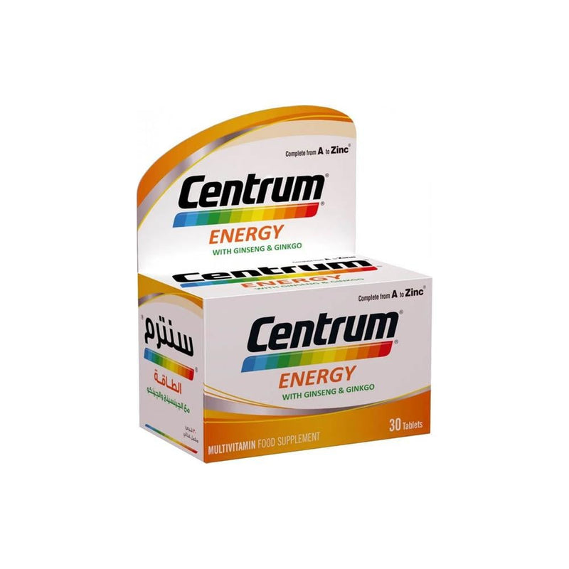 Multivitamin Supplement Energy Ginseng Ginkgo Centrum 30 Tablets