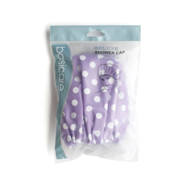 Basic Care Waterproof Shower Cap with Elastic Band, One Size