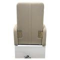 Salon System Pedicure Chair - Beige Leather, White Base, Storage Drawers