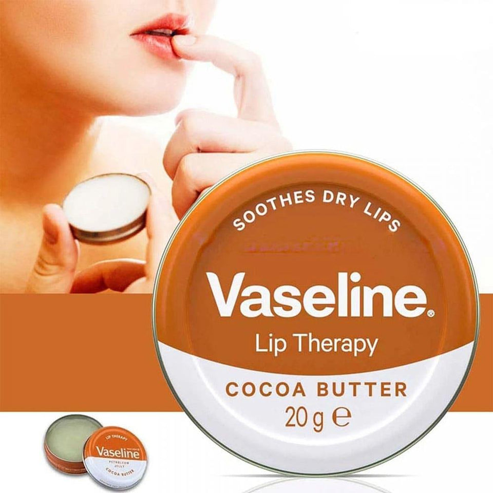 Vaseline Lip Therapy Cocoa Butter Lip Balm for Dry Lips Vanilla Scent 20g