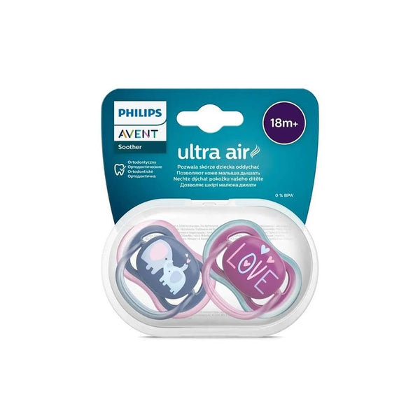 Ultra Air Pacifier Orthodontic 18 Months Philips Avent 2 Pack