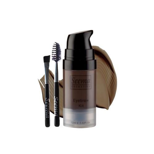 Seema Eyebrow Gel, Dark Brown, Waterproof, Creamy Formula, 2 Brushes