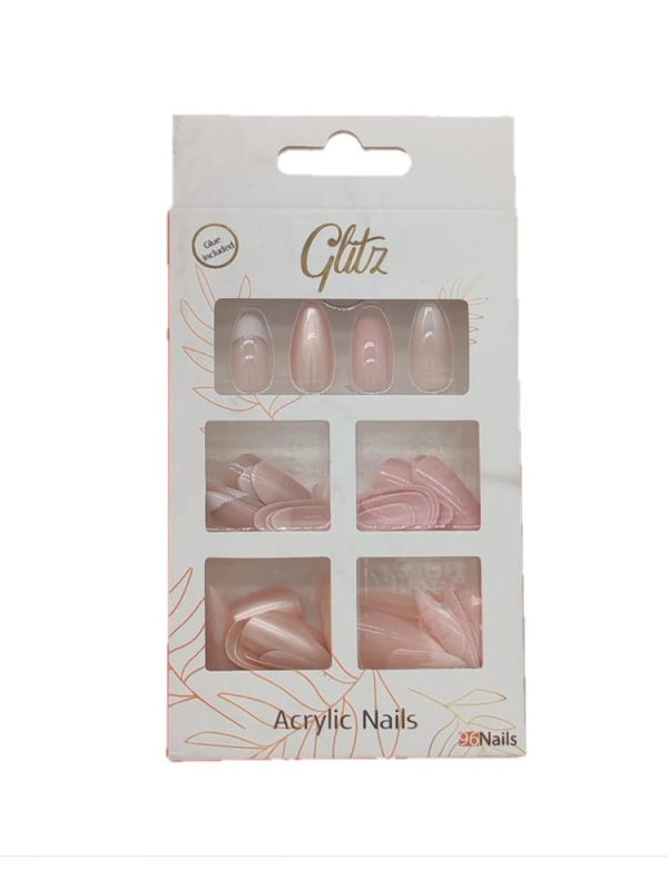 Glitz Ombre Acrylic Nails 4 Color Set - 96 Pieces