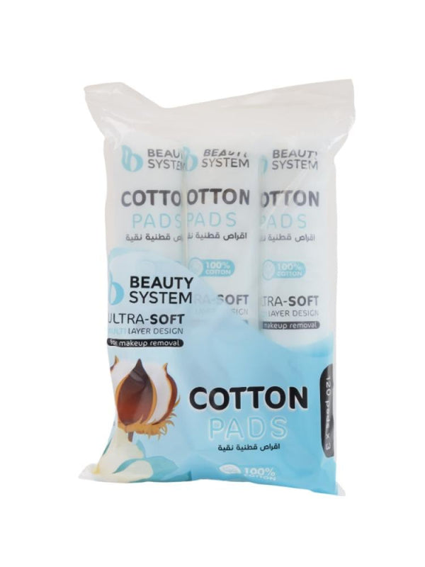 Cotton Wool Pads 100% Pure Cotton Beauty System 120 Pads x 3