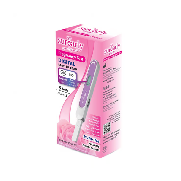 Surely Digital Pregnancy Test Kit 3 Count Rapid Home Diagnostic