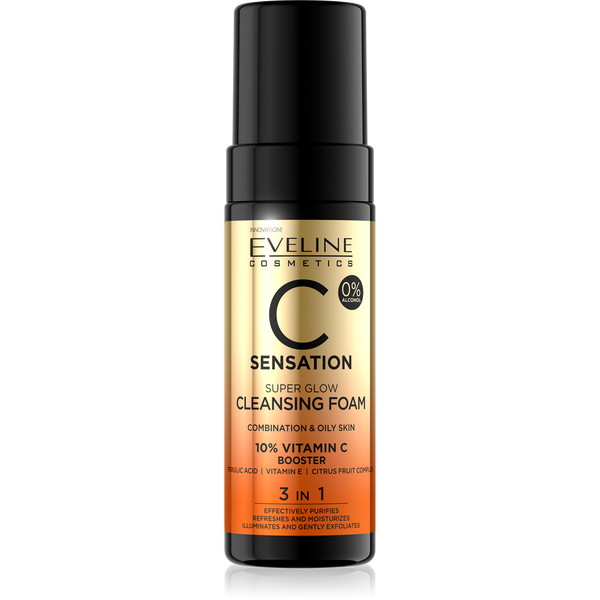 Cleansing Foam Face Wash 3-in-1 Vitamin C Brightening Gentle Eveline 150ml