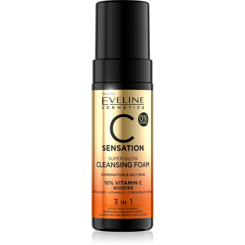Cleansing Foam Face Wash 3-in-1 Vitamin C Brightening Gentle Eveline 150ml