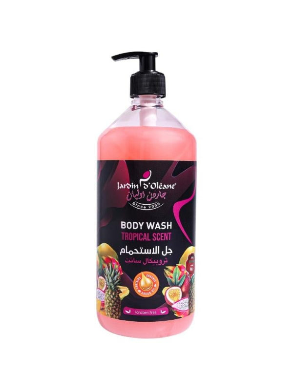 Shower Gel Tropical Scent Amber Oud Hydrating Jardin Oleane 1L