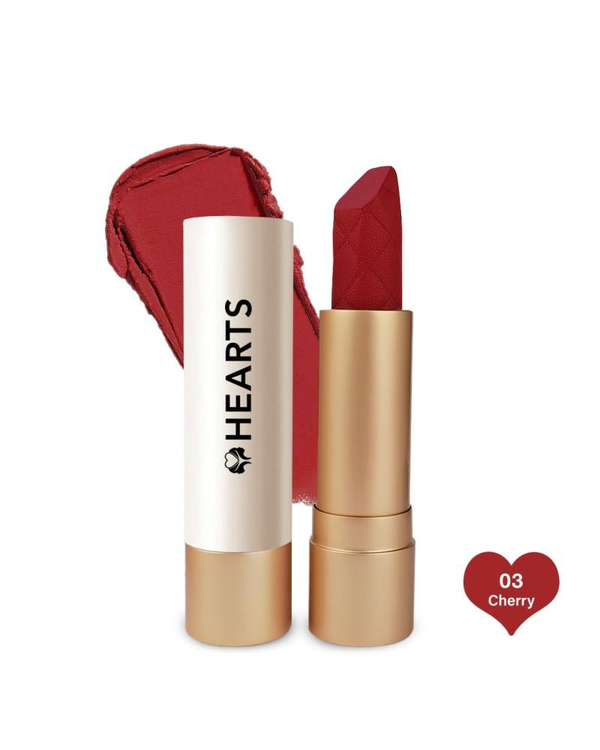 Best Hydrating Lipstick Cherry Red Creamy Formula HEARTS 4g