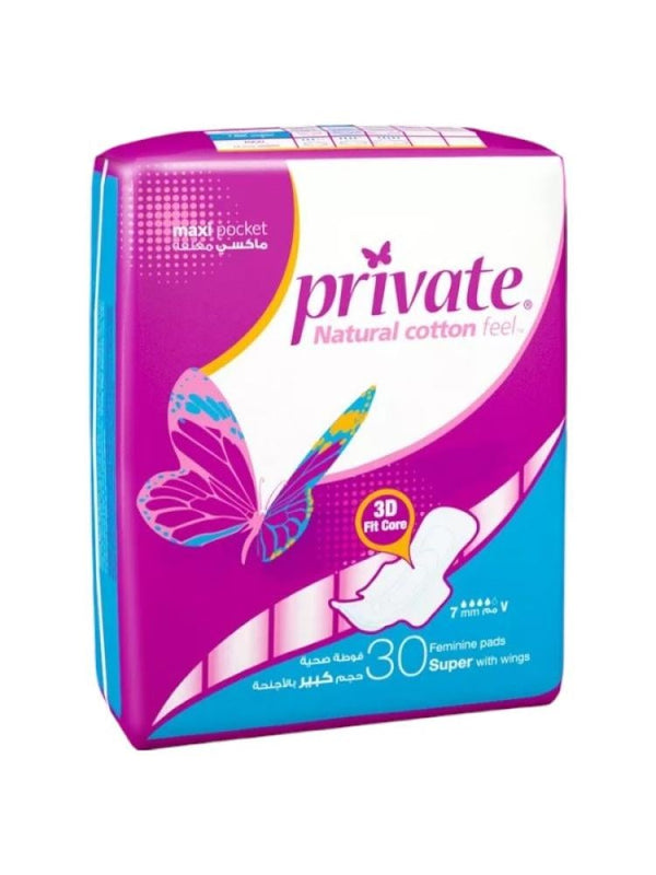Maxi Pads with Wings Large Feminine Pads Private 30 Pads