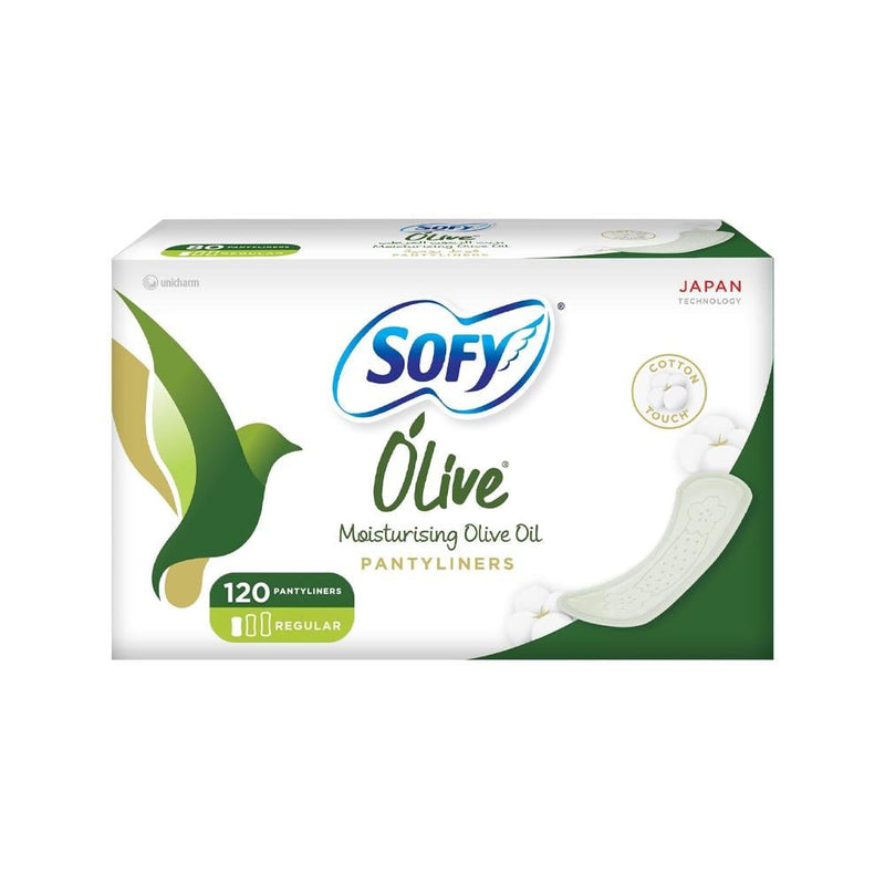 Cotton Panty Liners Regular Absorbency Olive Oil Sofi 120 Pads
