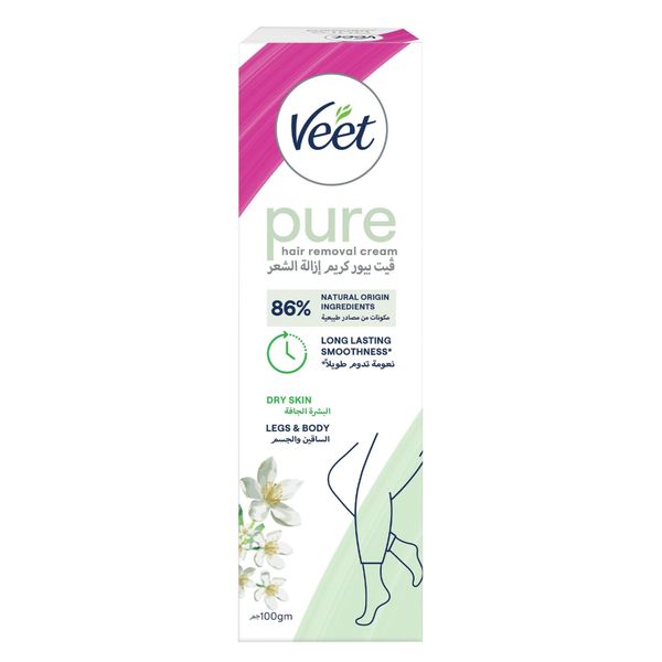 Veet Hair Removal Cream Pure Dry Skin Legs & Body 100g