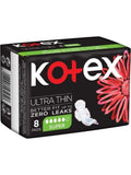 Sanitary Pads Ultra Thin No Leakage Nighttime with Wings Kotex 8 Pads