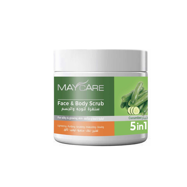 Maycare Cucumber Face and Body Scrub, Exfoliating, 500ml